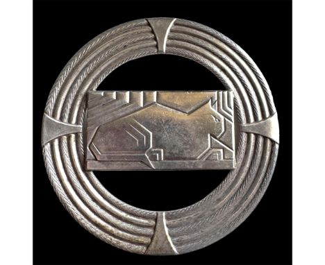 1 Extra Large 20th century French white pierced metal button. This is a fantastic example of the buttons from France in the 1