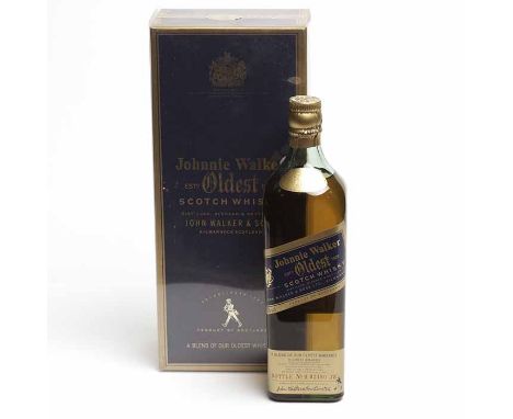 JOHNNIE WALKER 'OLDEST' 
Blended Scotch Whisky. Bottle no. H02480JW. 75cl, 43% volume, in box with plastic cover.  