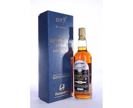 THE HAMPDEN ROAR 30 YEARS OLD
Highland Single Malt Scotch Whisky. Bottle no. 5 of 50. 70cl, 55% volume, in presentation carto