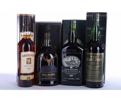 DALMORE 12 YEARS OLD
Single Highland Malt Scotch Whisky. 1L, 40% volume, in carton. 
ABERLOUR AGED 10 YEARS
Highland Single M