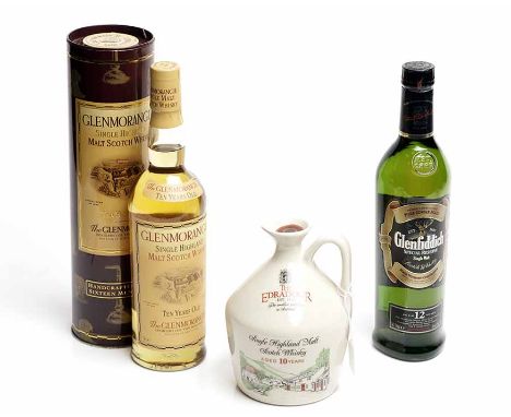 GLENMORANGIE TEN YEARS OLD
Highland Single Malt Scotch Whisky. 70cl, 40% volume, in tin. 
GLENFIDDICH SPECIAL RESERVE AGED 12