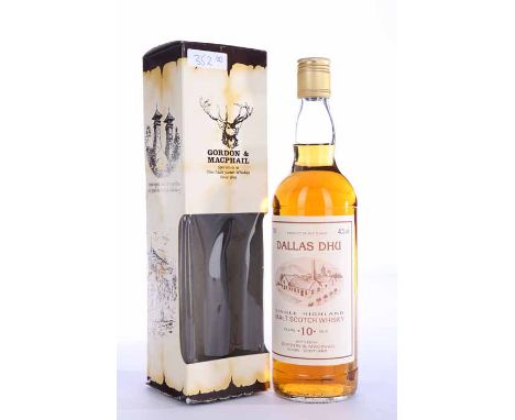 DALLAS DHU 10 YEARS OLD
Highland Single Malt Scotch Whisky. Bottled by Gordon & MacPhail. 70cl, 40% volume, in carton.