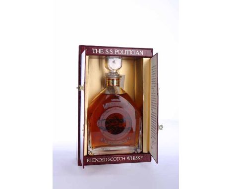 S.S. POLITICIAN
Blended Scotch Whisky. Decanter no. A 4323. Imported by New World Wine Co., Wynnewood, PA. 750 ml, 43% volume