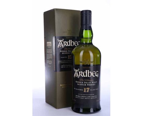 ARDBEG GUARANTEED 17 YEARS OLD 
Islay Single Malt Scotch Whisky. 70cl, 40% volume, in carton.  CONDITION REPORT: Good conditi