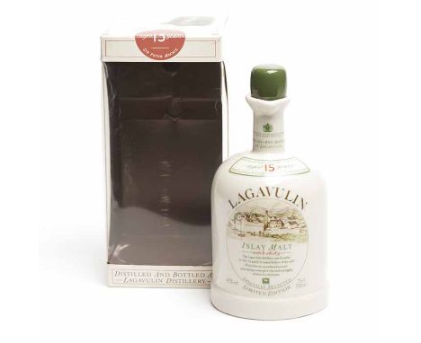 LAGAVULIN AGED 15 YEARS FLAGON
Islay Malt Scotch Whisky. Specially selected, limited edition. 75cl, 45% volume, in carton. 