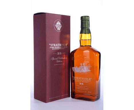 STRATHISLA AGED 25 YEARS
Highland Pure Malt Scotch Whisky. Limited edition bottling of 600 bottles, to celebrate the restorat