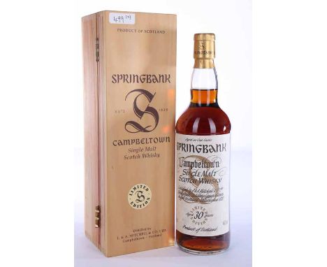 SPRINGBANK MILLENNIUM COLLECTION AGED 30 YEARS
Campbeltown Single Malt Scotch Whisky. Limited edition. 70cl, 46% volume, in w