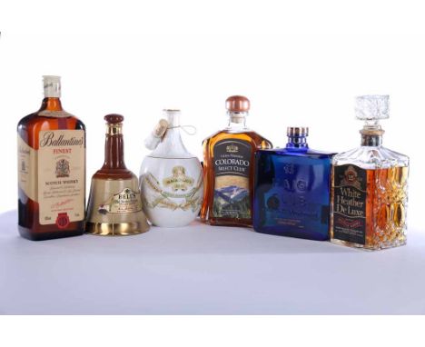 HAIG CLUB
Single Grain Scotch Whisky. 700ml, 40% volume. 
BELL'S DECANTER
Blended Scotch Whisky. 375ml, no volume stated. 
MA