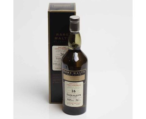 GLEN ALBYN 1975 RARE MALTS AGED 26 YEARS
Single Malt Scotch Whisky. Bottled May 2002, bottle no. 6038. 70cl, 54.8% volume, in