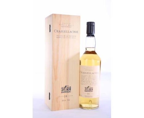 CRAIGELLACHIE AGED 14 YEARS FLORA & FAUNA
Speyside Single Malt Scotch Whisky. 70cl, 43% volume, in wooden box. 