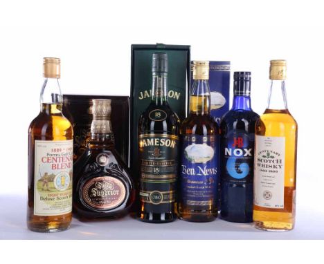 JAMESON 18 YEARS OLD LIMITED RESERVE
Irish Blended Whiskey. 700ml, 40% volume, in box. 
JOHNNIE WALKER SWING SUPERIOR
Blended
