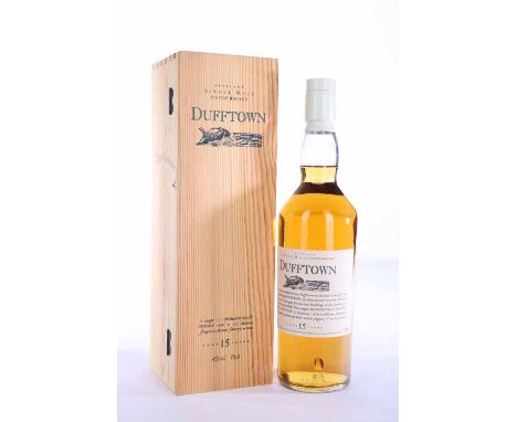 DUFFTOWN AGED 15 YEARS FLORA & FAUNA - FIRST EDITION
Highland Single Malt Scotch Whisky. 70cl, 43% volume, in wooden box. 