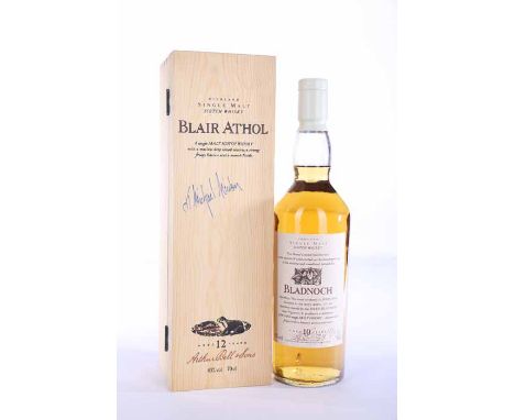 BLADNOCH AGED 10 YEARS FLORA & FAUNA - FIRST EDITION
Lowland Single Malt Scotch Whisky. Bottle and box signed 10th November 1