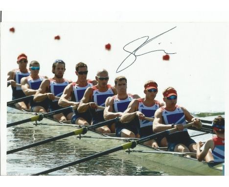 Olympics. Mohamed Sbihi signed 6x4 colour photo. British Gold Olympic medalist in the Coxless Fours rowing event at the 2016 