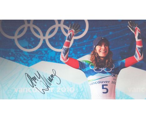 Olympics Amy Williams signed colour 12x6 photo taken during 2010 Vancouver Winter Olympics. Amy Joy Williams, MBE (born 29 Se