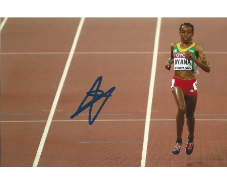 Olympics. Almaz Ayana signed 6x4 colour photo. Ethiopian olympic gold and bronze medalist in the women's athletics 10, 000m a