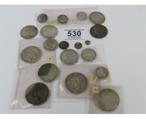 Victoria – a quantity of assorted silver coins, various, some with wear