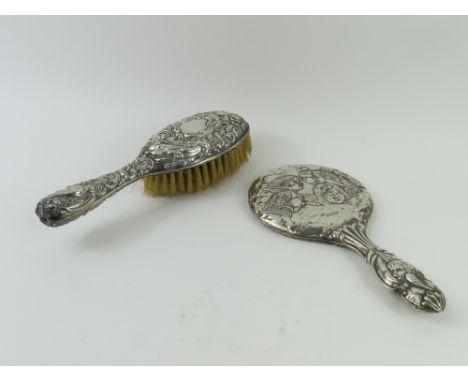 A large collection of silver and silver-plated items, comprising mostly of silver-backed dressing-table brushes, boxes and mi