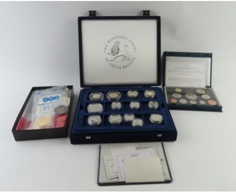 A partial set of commemorative coins for the Queen Mother, in presentation case, coins to include 1995 Turks and Caicos silve