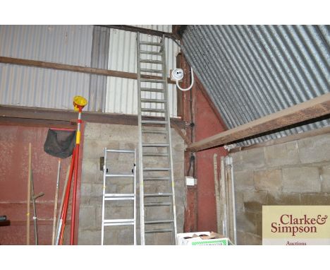 An aluminium extending ladder