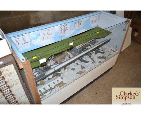 A display case and contents of various model aircraft etc, varying in condition