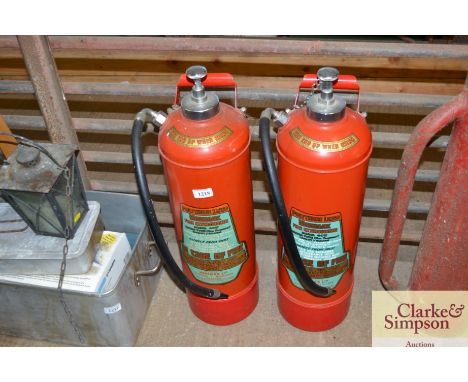Two vintage fire extinguishers