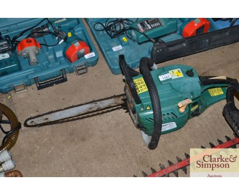 A petrol chainsaw