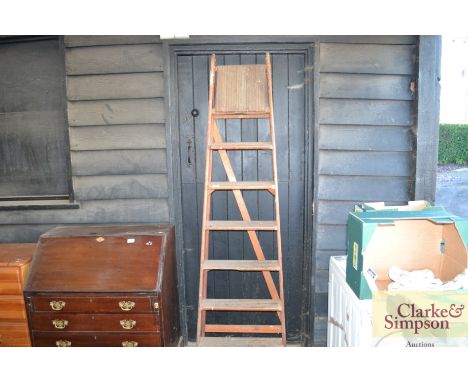 A wooden step ladder