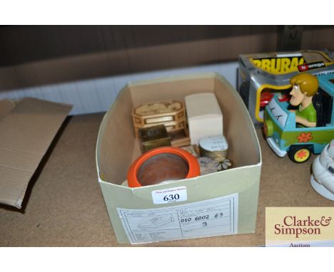 A collection of various small trinket boxes and pill boxes 