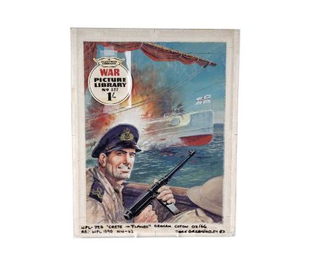 Original painted artwork for Fleetway's War Picture Library No. 327 "Crete in Flames"  by artist Graham Coton; republished as