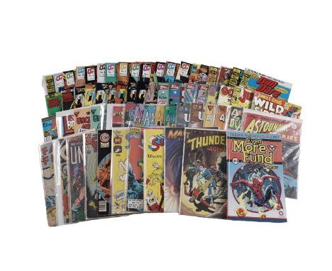 T.H.U.N.D.E.R. Agents No. 4 by Tower Comics; Astounding Stories No. 42 by Alan Class; Famous Funnies No. 88; Crime Does Not P