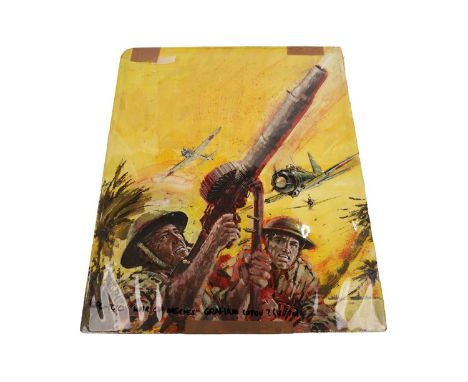 Original painted artwork for the front cover of Fleetway’s Battle Picture Library No. 1418 ‘War of Nerves’ attributed to arti