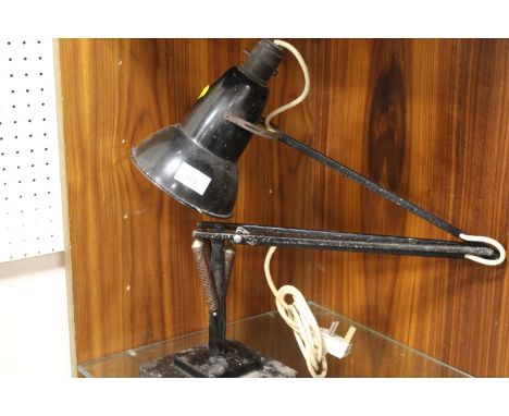A VINTAGE ANGLEPOISE LAMP ON STEPPED SQUARE BASE 