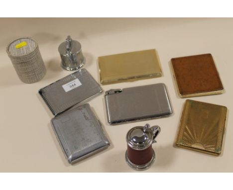 A SELECTION OF VINTAGE CIGARETTE CASES ETC TO INCLUDE AN UNUSUAL COMBINATION CIGARETTE CASE AND LIGHTER