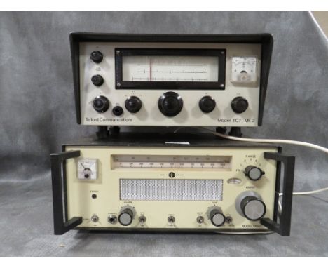 AN EDDYSTONE MODEL 1002/1 FM RADIO RECEIVER TOGETHER WITH A TELFORD COMMUNICATIONS TC7 MK2 RADIO RECEIVER (2)