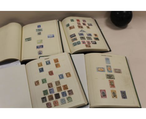 STAMP COLLECTION -  A WORLD COLLECTION ON FOUR ALL ALBUMS TO INC G.B. FROM 1840 1d, SMALL RANGE 1d, 2d PLATES, K.Ed TO 1/= ET