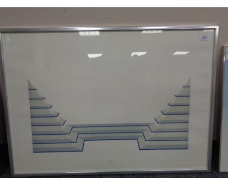 A twentieth century colour print  - symmetrical pattern 