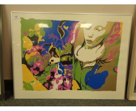 Continental school : colour print depicting a figure, signed.