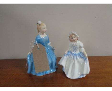 Two Royal Doulton figures, a child from Williamsburg, HN 2154 and Dinky Doo, HN 3618