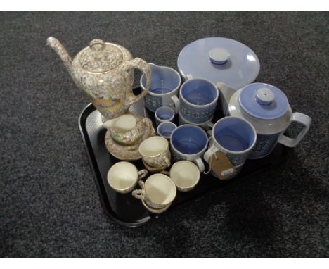 A tray of ten pieces of Hornsea Tapestry tea and dinner, part Empire tea service 