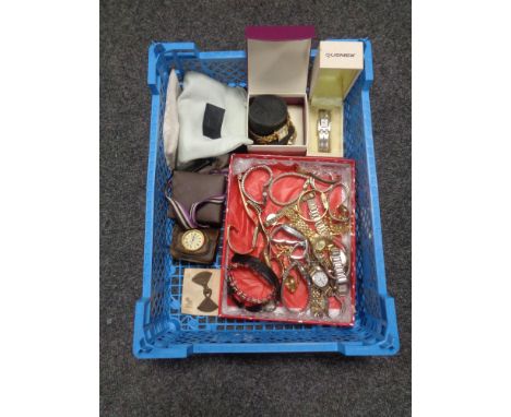 A basket of assorted lady's watches - Timex, Fossil, Oris etc 