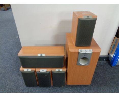 A JBL surround sound speaker system 