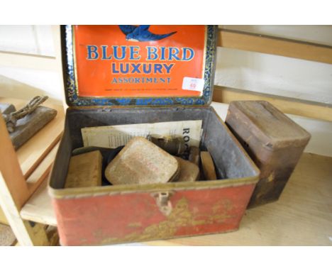 Bluebird luxury tin box containing various tools and ironmongery