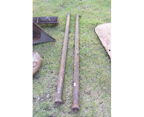 Two vintage cast iron lamp posts, 165cm wide