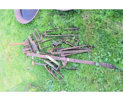 Mixed lot of vintage gate hinges and other assorted items