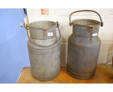 Two vintage milk churns