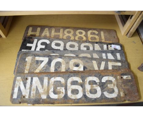Quantity of vintage number plates