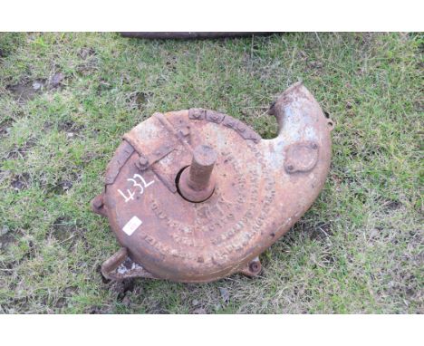 Vintage grinding wheel marked "Corbetts, Plymouth Royal First Prize Patent Grinding Mill, Wellington, Salop, England'