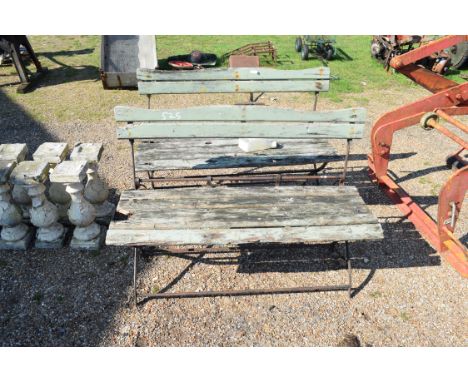 Pair of vintage folding garden benches