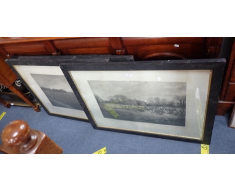G.D. GILES: A SERIES OF FOUR HUNTING PRINTS 'HOLDERNESS HUNT 1908' signed by the artist